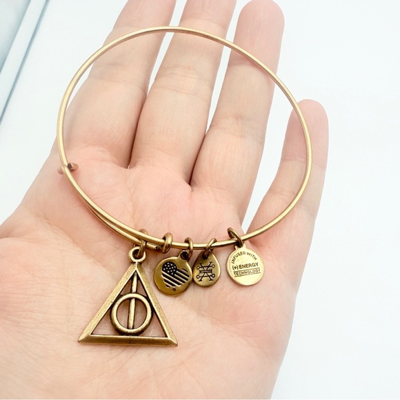 Alex and Ani Gold Harry Potter Deathly Hallows Charm Bracelet - Picture 4 of 6
